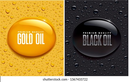 oil drops background -golden and black	