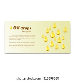 Oil drops background with place for text. Vector illustration