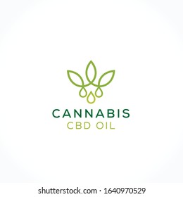 oil drops exact from marijuana leaf logo