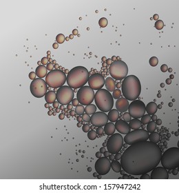 oil drops in the gray water vector background