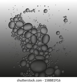 oil drops in the gray water vector background
