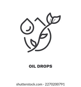 oil drops icon. Thin line oil drops, oil icon from ecology collection. Outline vector isolated on white background. Editable oil drops symbol can be used web and mobile