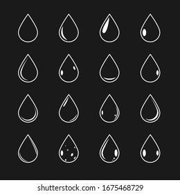 Icono de las gotas de aceite. Gotas de aceite blanco Vector