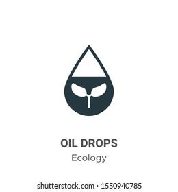 Oil drops vector icon on white background. Flat vector oil drops icon symbol sign from modern ecology collection for mobile concept and web apps design.