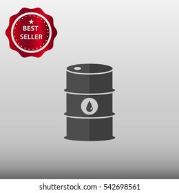 Oil Drum Barrel Vector Icon Illustration