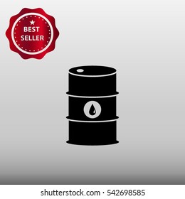 Oil Drum Barrel Vector Icon Illustration