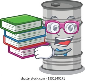 oil drum in the cartoon student bring book shape