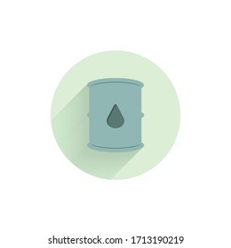 Oil drum container. barrel colorful flat icon with shadow. pollution icon