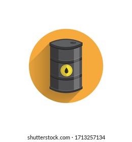Oil drum container. barrel colorful flat icon with shadow. pollution icon