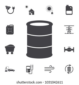 Oil drum container / barrel icon. Set of energy icons. Signs and symbols collection icons for websites, web design, mobile app on white background on white background