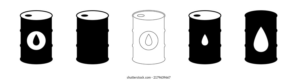 Oil drum container, barrel icon for apps and websites. Vector icon isolated on white background.