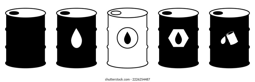 Oil drum container, barrel icon for apps and websites. Vector icon isolated on white background.