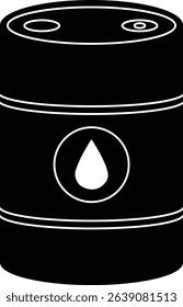 Oil drum container, barrel icon. black design  with sign flat icon, isolated on white background, for apps and websites
