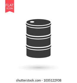 Oil drum container / barrel with sign flat icon for apps and websites