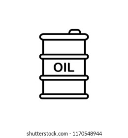 Oil drum container, barrel with sign flat vector icon for apps and websites.