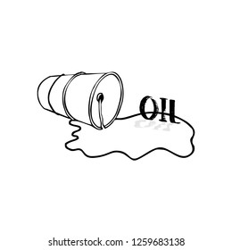 Oil drum container. Barrel with sign flat vector icon. EPS 10