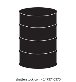 Oil drum container / barrel with sign flat vector icon for apps and websites