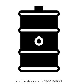 Oil drum container / barrel with sign flat vector icon for apps and websites
