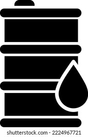Oil drum container, barrel with sign flat vector icon for apps and websites..eps
