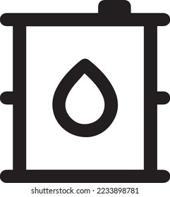 Oil drum container, barrel with sign flat vector icon for apps and websites.
