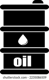 Oil drum container, barrel with sign flat vector icon for apps and websites..eps
