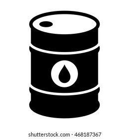 Oil drum container / barrel with sign flat vector icon for apps and websites