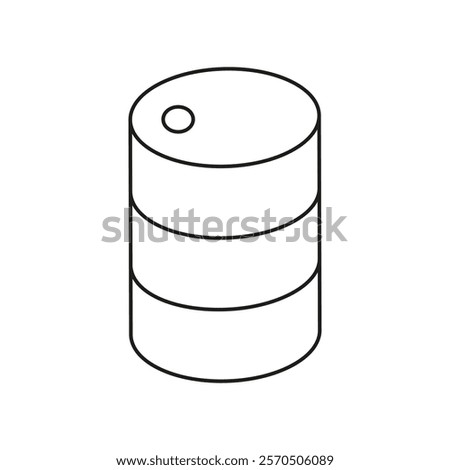 Oil drum container barrel with sign flat vector icon for apps and websites