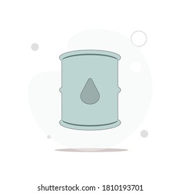 Oil drum container. barrel vector flat illustration on white