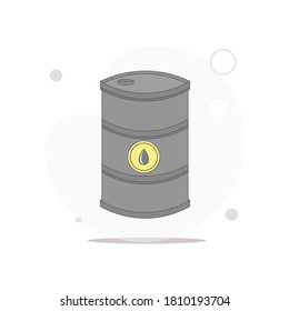 Oil drum container. barrel vector flat illustration on white
