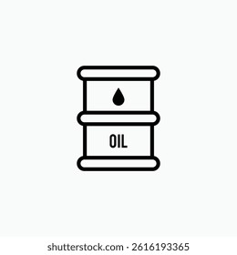 Oil drum container icon, barrel with sign flat vector icon for apps and websites template