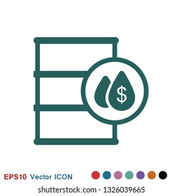 Oil drum container icon logo, illustration, vector sign symbol for design