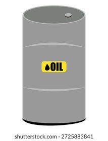Gráfico de vetor do recipiente do tambor de óleo - Barril de transporte de combustível e líquido isolado no fundo branco
