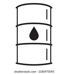 Oil drum container.Outline barel oil icon.Isolated on white background. Line art vector illustration.