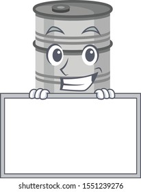 Oil drum Cute character thumbs up with board