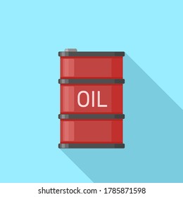 Oil Drum Flat Icon Vector Illustration