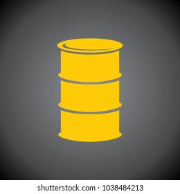 Oil Drum icon on black background.