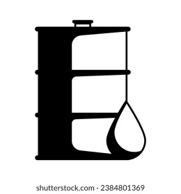 Oil drum icon. Vector on black background