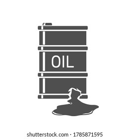 Oil Drum Leak Pollution Icon Vector Illustration 