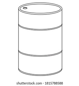 oil drum line vector illustration,isolated on white background,top view