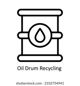 Oil Drum Recycling  Vector  outline Icon Design illustration. Nature and ecology Symbol on White background EPS 10 File