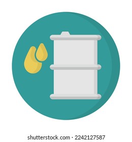 Oil and drum round icon. Vector.