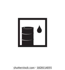 Oil drum sign logo design vector template