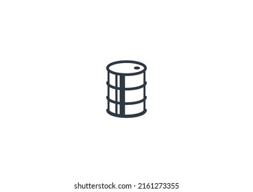 Oil Drum Vector Flat Emoticon. Isolated Oil Drum Illustration. Oil Drum Icon