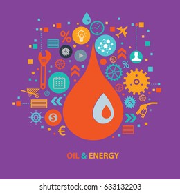 Oil energy concept design,clean vector
