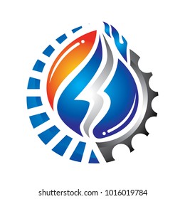 Oil Energy Fire Logo Vector 