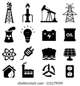 Oil and energy related icon set