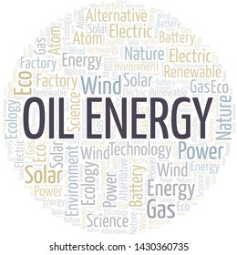 Oil Energy word cloud. Wordcloud made with text only.