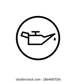 Icono del logotipo del tablero de instrumentos de comprobación del motor del aceite. Pictograma vectorial del símbolo de filtro de nivel de aceite de automóvil
