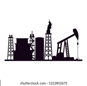 oil excavation drill industry isolated icon