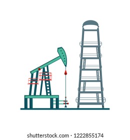 oil excavation drill industry isolated icon